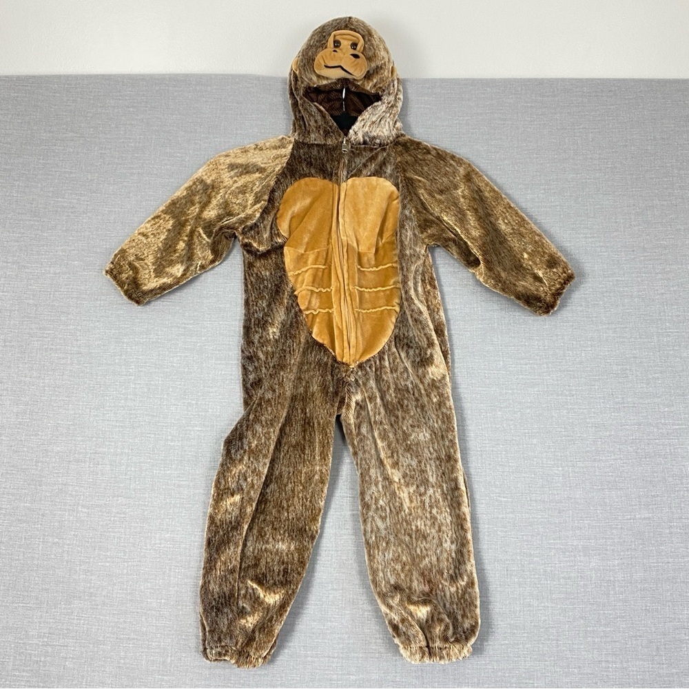 Monkey Costume with Hood Sz 4-6X Zipper Up Plush Cute and Cozy for Halloween